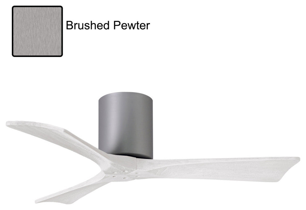 Matthews Fan, Irene-3H Ceiling Fan, Brushed Pewter, 42-Inch, Matte White
