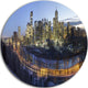 Downtown Calgary, Cityscape Photo Round Metal Wall Art, 36"