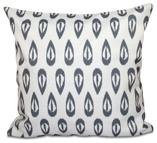 Ikat Tears, Geometric Print Pillow, Gray, 16"x16"