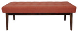 GDF Studio Flora Mid-Century Tufted Fabric Ottoman, Coral