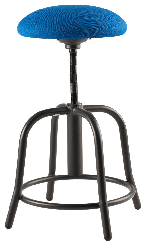 NPS 18"-25" Height Adjustable Stool, 3" Fabric Cobalt Blue Seat, Black Frame