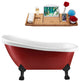 61" Streamline N482BL-IN-WH Clawfoot Tub and Tray With Internal Drain