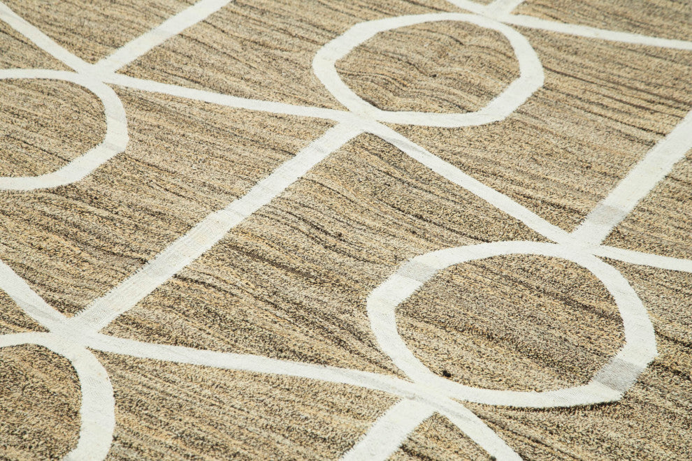 Rug N Carpet - Handmade Turkish 8' 1'' x 10' 6'' Modern Design Wool Kilim Rug