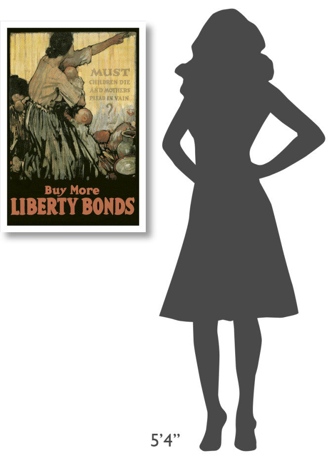 "WWI: Must Children Die and Mothers Plead In Vain?" Print, 22"x32"
