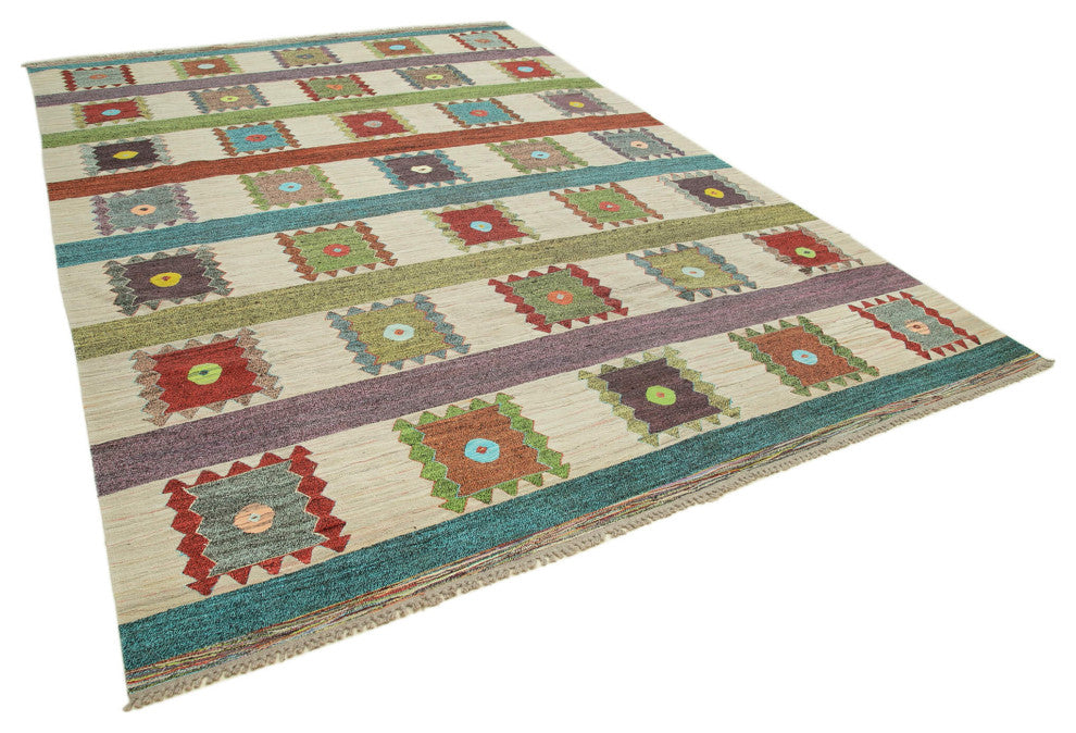 Rug N Carpet - Handwoven Turkish 9' 11'' x 14' 5'' Flatweave Wool Kilim Rug