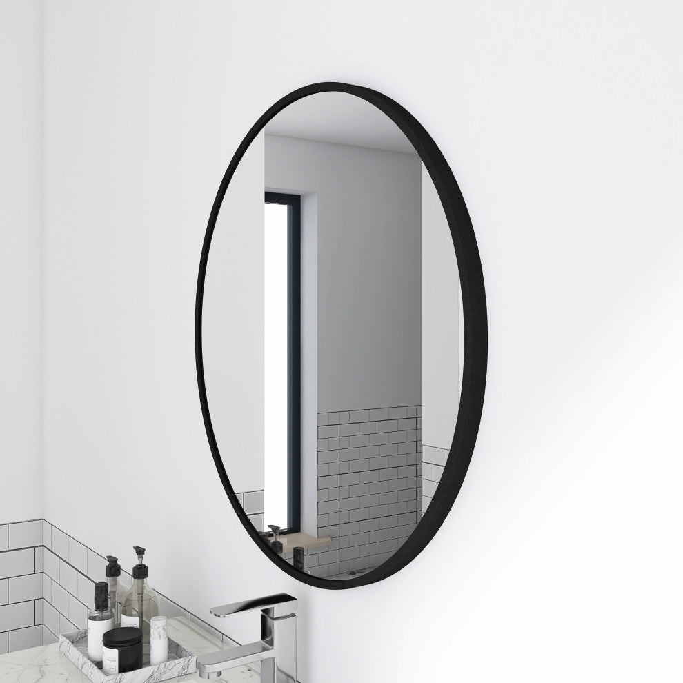 Round Framed Wall Mounted Bathroom Vanity Mirror, 30''