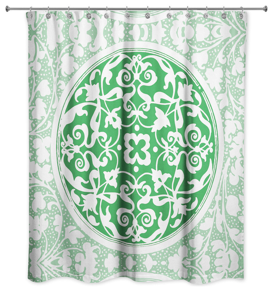 Green Irish Medallion Shower Curtain