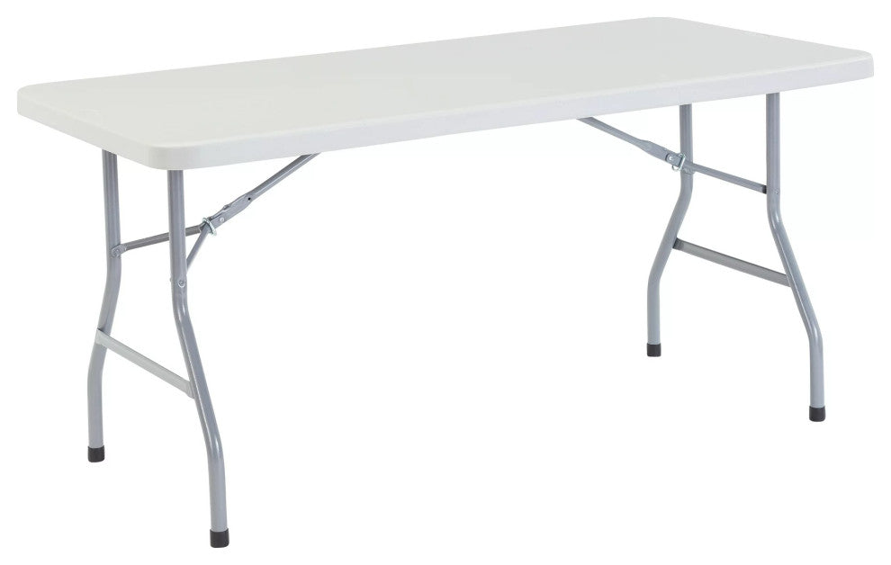 4 Pack Folding Table, Wishbone Shaped Legs With Large Lightly Spotted Grey Top