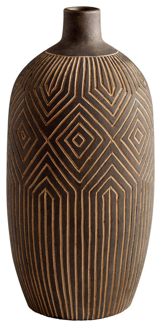 Large Dark Labyrinth Vase, Silver-Grey-Smoke, Large