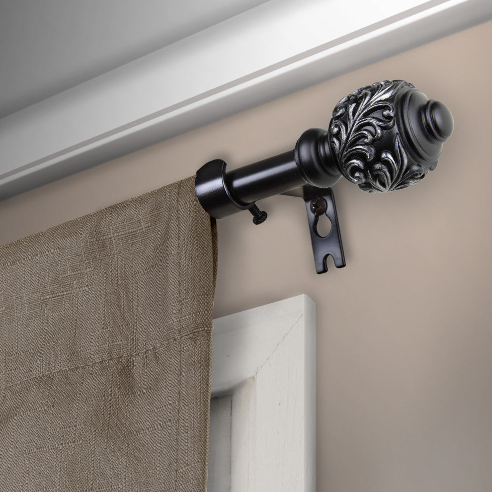 Tilly Curtain Rod, Black, 48-84"