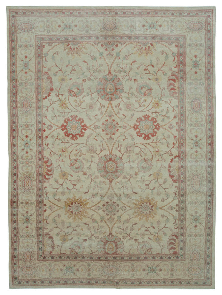 Rug N Carpet - Handmade Oriental 8' 9" x 11' 11" Soft Oushak Area Rug