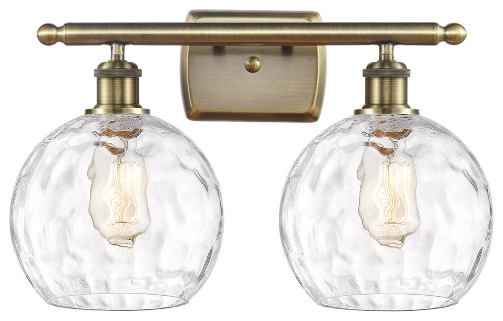 Innovations 516-2W-AB-G1215-8-LED 2 Light Bath Vanity Light, Antique Brass