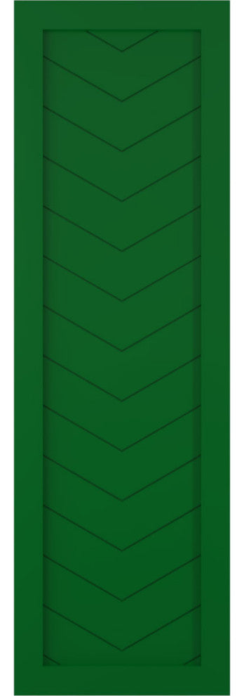 18"W True Fit PVC Single Panel Chevron Modern Style, Viridian Green, 56"H