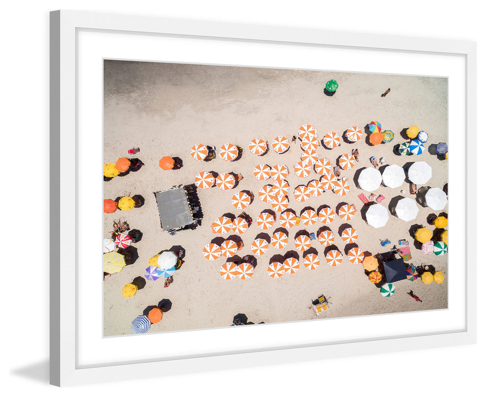 "Multicolored Umbrellas" Framed Painting Print