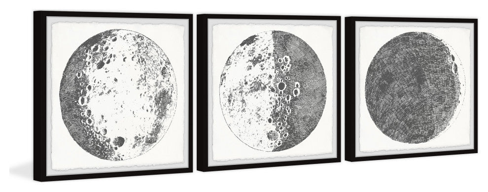 Magnificent Moon Triptych, Set of 3, 18x18 Panels