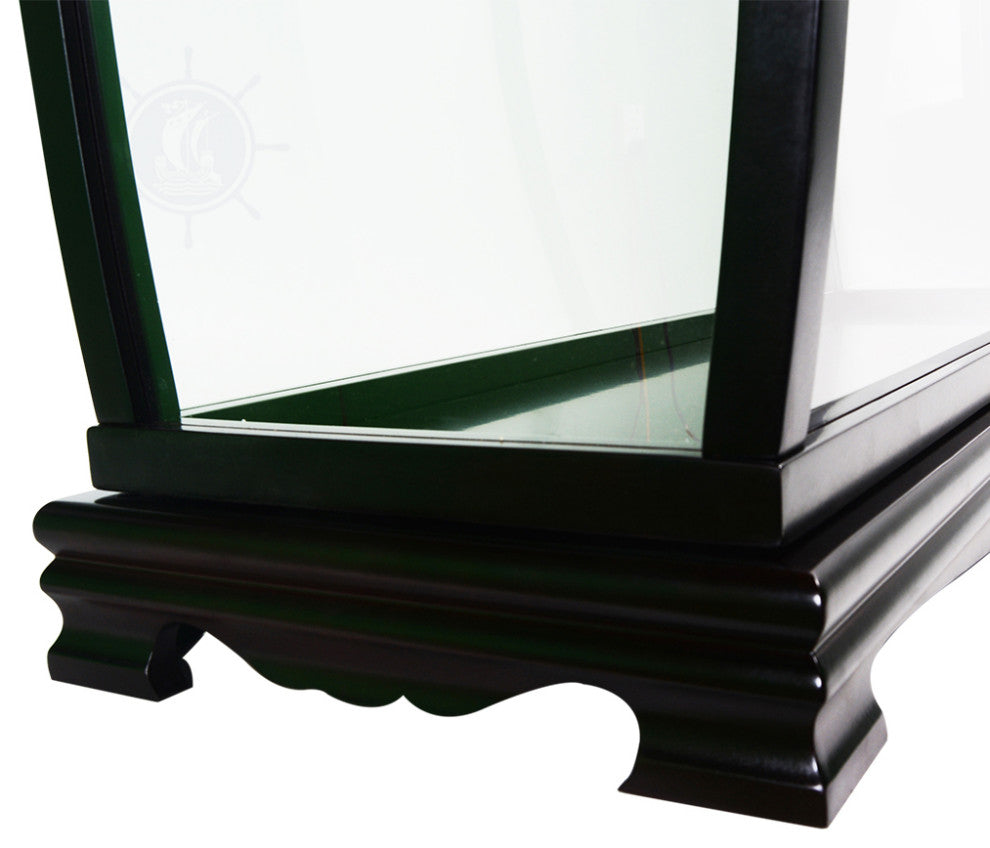 Display Case For Tall Ship Medium Wooden Display Case for Model Ships