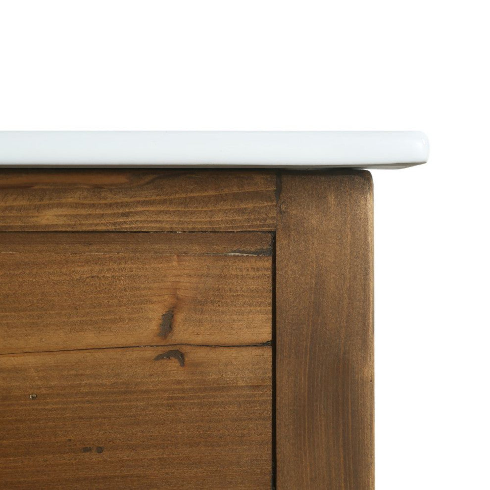 Design Element Bryson 24" Reclaimed Wood Single Sink Bathroom Vanity In Walnut