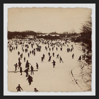 "A Thousand Skaters II" Framed Painting Print, 12"x12"