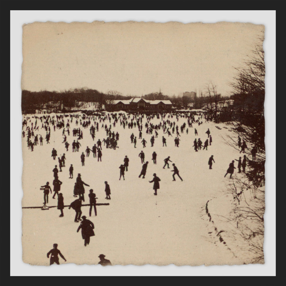 "A Thousand Skaters II" Framed Painting Print, 12"x12"