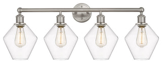 Cindyrella 4-Light 35" Bath Vanity Light, Satin Nickel, Clear Shade