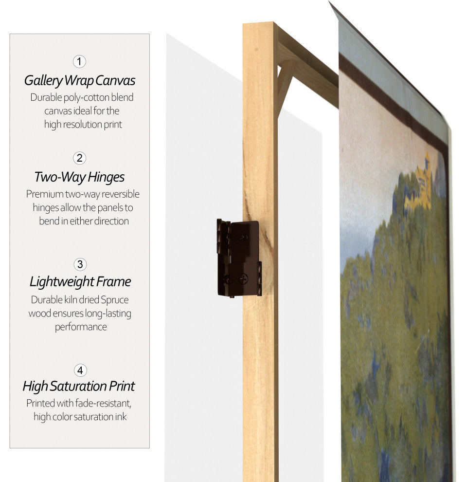 6' Tall Double Sided Amalfi/Riviera Canvas Room Divider