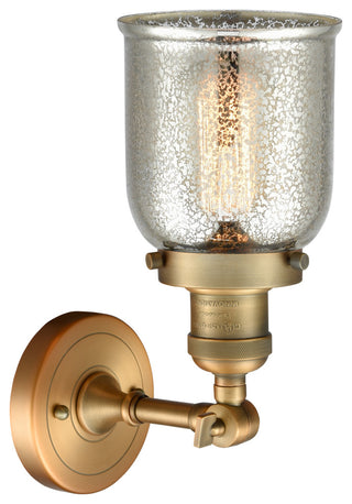1-Light Small Bell 5" Sconce, Brushed Brass, Glass: Silver Mercury