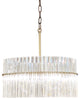 JL Styles Inc Four Light Crystal Chandelier in Brass Finish