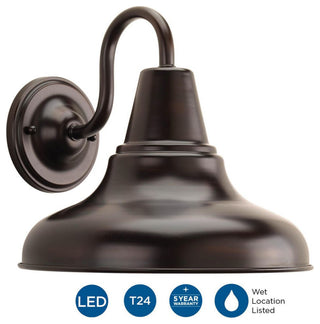 District LED Large Wall Lantern, Antique Bronze
