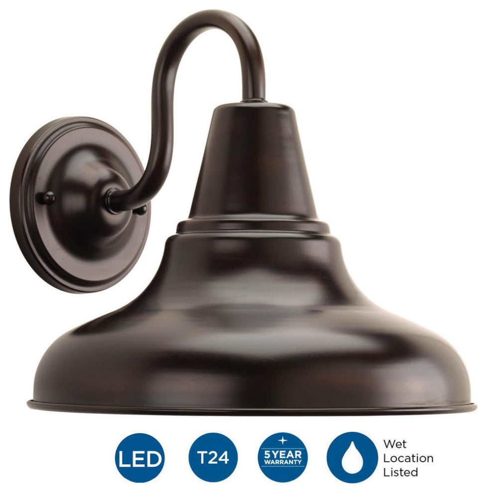 District LED Large Wall Lantern, Antique Bronze