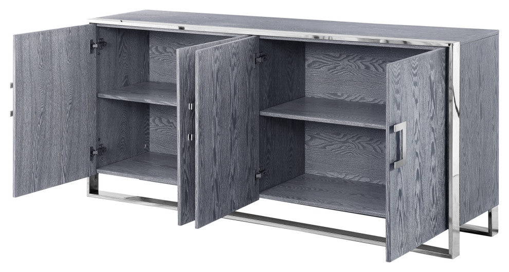 Ori Sideboard, 4 Doors, Ash Grey