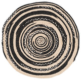 Safavieh Cape Cod Collection CAP209 Rug, Black/Ivory, 3' Round