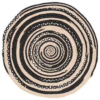 Safavieh Cape Cod Collection CAP209 Rug, Black/Ivory, 3' Round