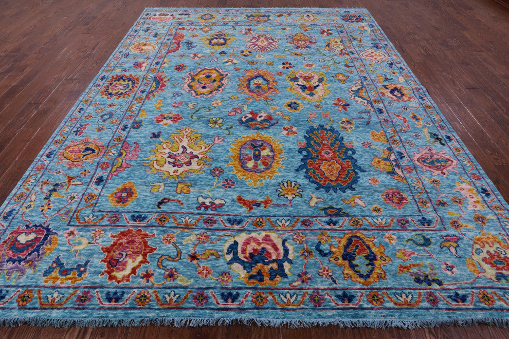 Handmade Turkish Oushak Wool Rug 9' 3" X 12' 0" - Q16087