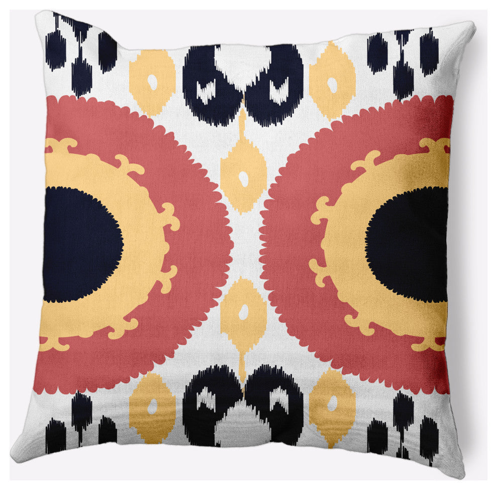 Boho Decorative Throw Pillow, Yellow, 18x18"