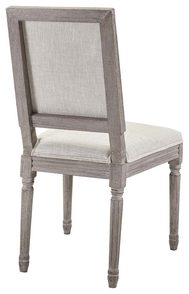 Court Dining Side Chairs Upholstered Fabric, Set of 2, Beige