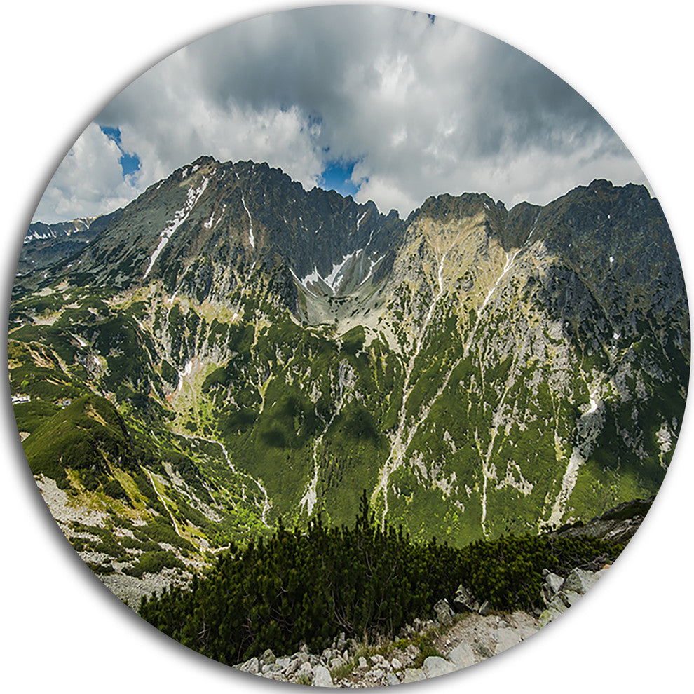 Panoramic Vista Over Mountains, Landscape Round Wall Art, 11"