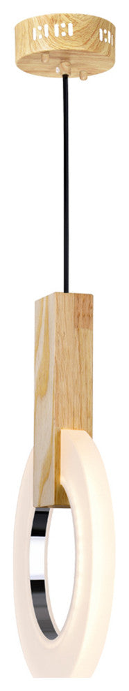 Anello LED Mini Pendant With White Oak Finish