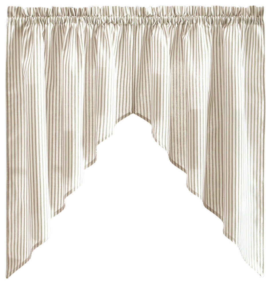 Plaza Stripe 56" x 36" Tailored Swag, Tan