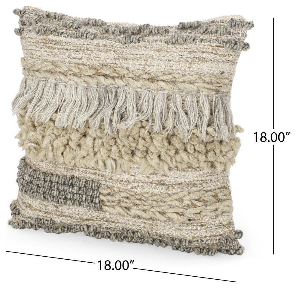 Arunah Hand-Loomed Boho Pillow Cover, Single