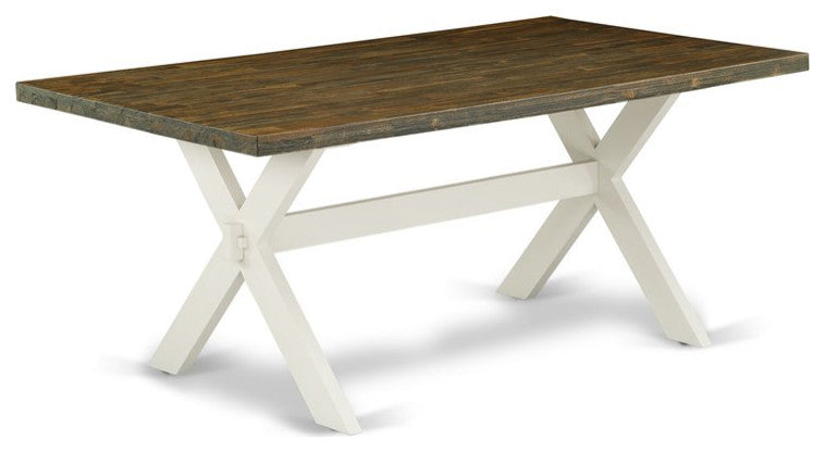 X077El207-5, 5-Piece Dining Set, 4 Chairs, Table Top and Wooden Cross Legs