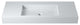 47" Polystone Rectangular Wall-Mount Sink, Glossy White, No Faucet