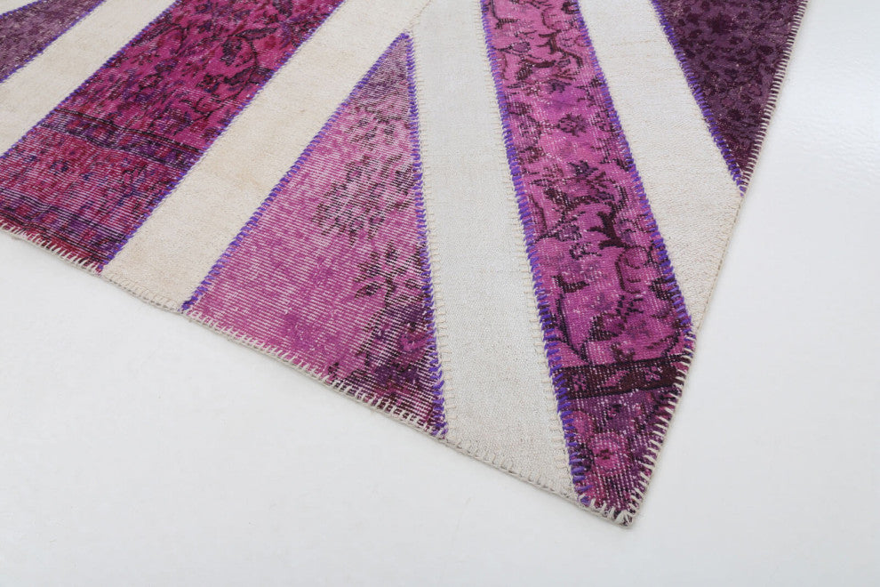 Rug N Carpet - Hand-knotted Turkish 6' 7'' x 9' 11'' Flag Patchwork Rug