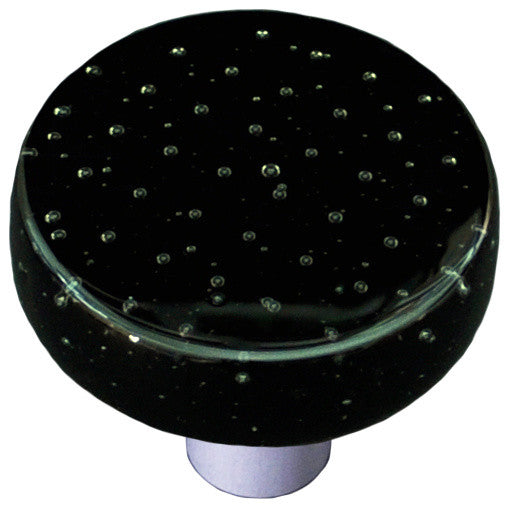 Bubbles Black, Knob Round, Alum Post