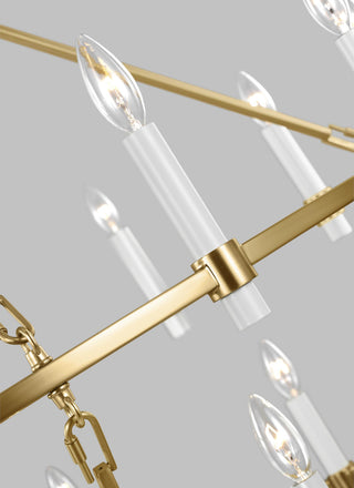 Marston 2 Tier Large Chandelier, Burnished Brass