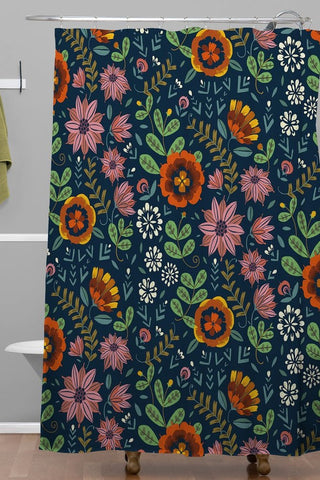 Pimlada Phuapradit Midnight Bloom 1 Shower Curtain, 72"x69"