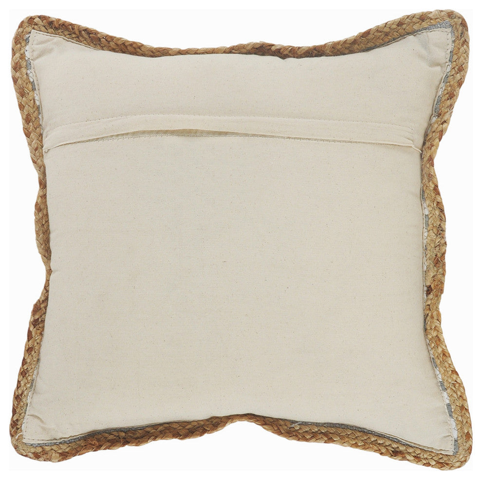 Striped Cotton and Jute Throw Pillow