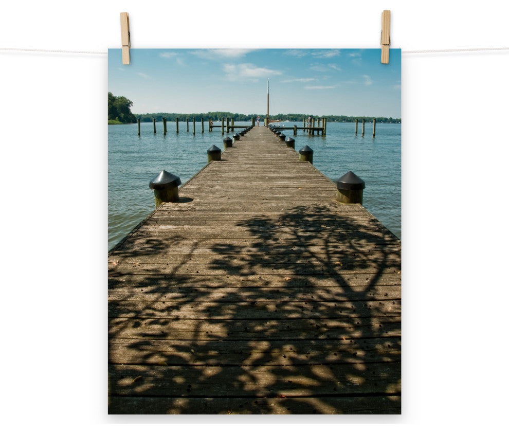Endless Dock Landscape Photography Unframed Wall Art Print, 16" X 20"