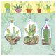 "Cacti Garden I no Birds and Butterflies" Paper Print by Farida Zaman, 32"x32"