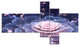 Fractal Flower Pink and Gray, Floral Art Canvas Print, 60"x32", 5 panels