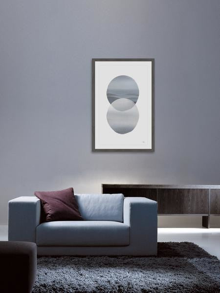 "Spheres Merging" Framed Painting Print, 16"x24"